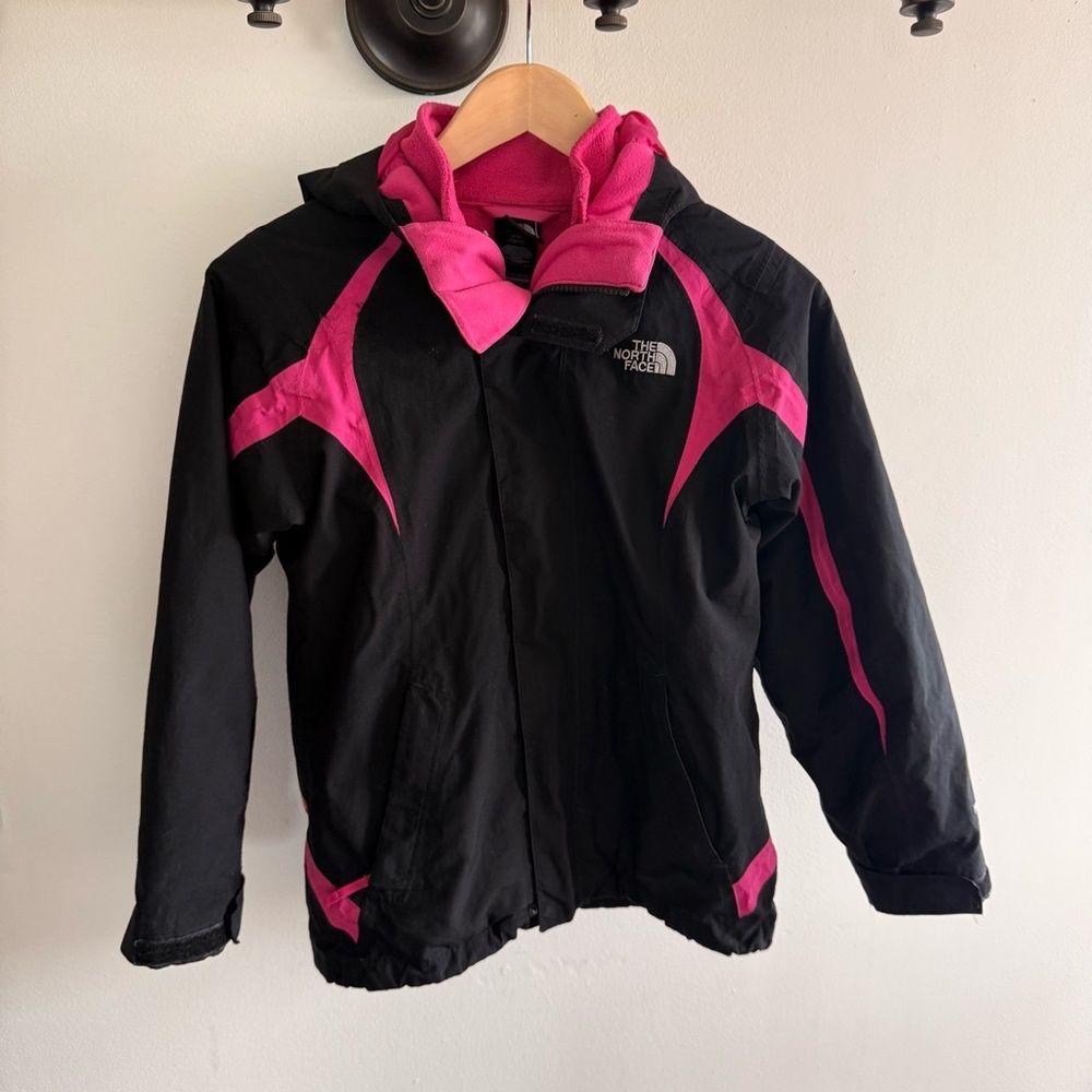 The North Face Girls Black Pink Jacket 3-in-1 jacket Ski Jacket Medium 10/12 - Picture 10 of 10